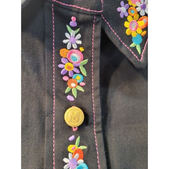 Bob Mackie Wearable Art May day Long Sleeve Button Heavy Shirt Women's XXS 2XS - Picture 6 of 16